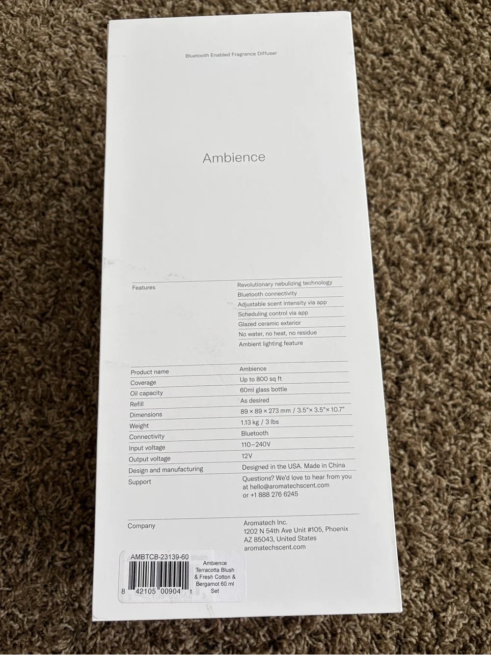 AromaTech Ambience 60ml Diffuser - Terracotta Blush